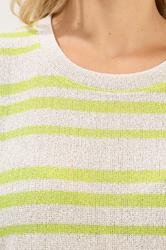 YOURS Plus Size Women's Green Striped Knitted Boxy T-Shirt | Yours Clothing 5