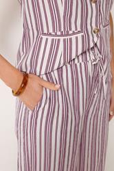 LTS Tall Women's Set Red Stripe Button Waistcoat & Wide Leg Trousers | Long Tall Sally 4