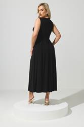 YOURS LONDON Plus Size Black  Drape Maxi Dress | Yours Clothing 2