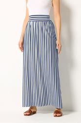 LTS Tall Women's Blue Stripe Maxi Skirt | Long Tall Sally 1