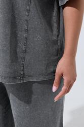 LIMITED COLLECTION Plus Size Grey Acid Wash Seam Detail Top | Yours Clothing 4