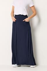 LTS Tall Navy Blue Fit & Flare Jersey Maxi Skirt | Long Tall Sally  3