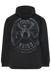 IronRhino Big & Tall Black Weightplate Hoodie | BadRhino 7