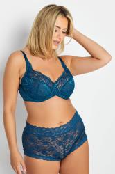 YOURS Plus Size Teal Green Stretch Lace Non-Padded Underwired