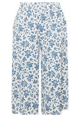 YOURS Plus Size White Ditsy Floral Culottes | Yours Clothing 5