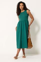 M&Co Green Sleeveless Cotton Midi Dress | M&Co 2