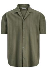 JACK & JONES Big & Tall Vetiver Green Short Sleeve Resort Shirt | BadRhino 2