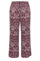 YOURS Plus Size Red Ikat Print Trousers | Yours Clothing 5