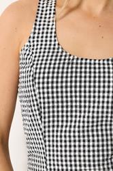 LTS Tall Women's Black Gingham Cotton Midi Dress | Long Tall Sally 5