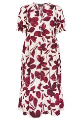 EVANS Plus Size Red Floral Tie Neck Maxi Dress | Evans 6