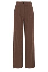 LTS Tall Chocolate Brown Linen Pleated Wide Leg Trousers