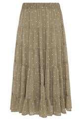 LIMITED COLLECTION Curve Natural Brown Polka Dot Chiffon Skirt