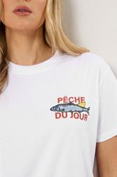 LTS Tall Women's White Sardine Graphic Cotton Oversized T-Shirt | Long Tall Sally 5