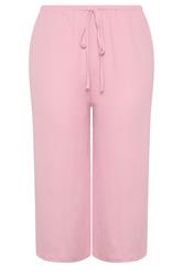 YOURS Curve Pink Crinkle Culottes