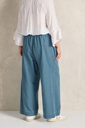 EVANS Plus Size Midwash Blue Wide Leg Denim Trousers | Evans 4