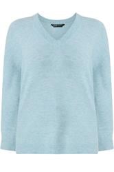 YOURS jersey azul de tacto suave con escote de pico
