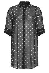 YOURS Curve Black Polka Dot Cover Up