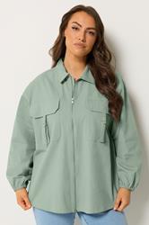 YOURS Plus Size Blue Utility Shacket | Yours Clothing 4
