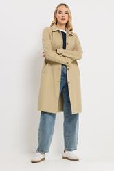 LTS Tall Women's Stone Brown Button Car Coat | Long Tall Sally 1