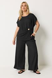 YOURS Plus Size Black Grown On Sleeve Top | Yours Clothing 3