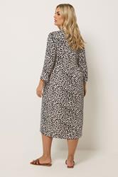 YOURS Plus Size Natural Brown Leopard Print Midi Dress | Yours Clothing 4