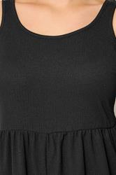 YOURS Plus Size Black Smock Textured Playsuit | Yours Clothing 4
