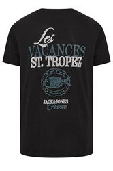 JACK & JONES Big & Tall Black 'St. Tropez' Print Tee | BadRhino 5