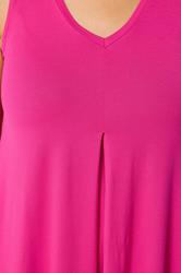 YOURS Plus Size Bright Pink Pleated Vest Top | Yours Clothing 4