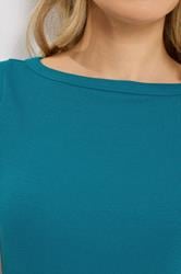 LTS Tall Women's Teal Blue Boat Neck T-Shirt | Long Tall Sally 4