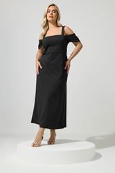 YOURS LONDON Plus Size Black Cold Shoulder Maxi Dress | Yours Clothing 3