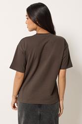 PixieGirl Petite Women's Chocolate Brown Paisley Cotton T-Shirt | PixieGirl 2