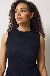 M&Co Navy Blue Lace Skater Dress | M&Co 4