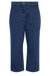 M&Co Indigo Blue Stretch Carpenter Cropped Jeans | M&Co 5