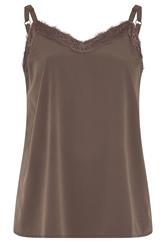 YOURS Curve Chocolate Brown Lace Insert Vest Top