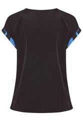 YOURS Plus Size Blue Abstract Contrast Sleeve Top | Yours Clothing 6