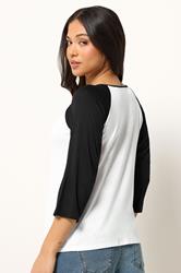 PixieGirl Petite Women's Black Contrast Sleeve T-Shirt | PixieGirl 2