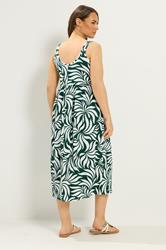 YOURS Plus Size Green Abstract Leaf Smock Dress | Yours Clothing 2