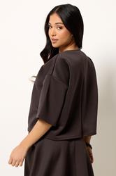 PixieGirl Petite Women's Chocolate Brown Boxy T-Shirt | PixieGirl 2
