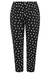 YOURS Plus Size Black Polka Dot Wide Leg Pyjama Bottoms | Yours Clothing 5