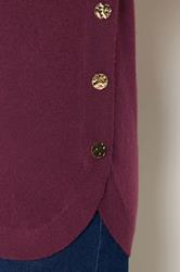 LTS Tall Women's Dark Red Longline Button Knitted Jumper | Long Tall Sally 4