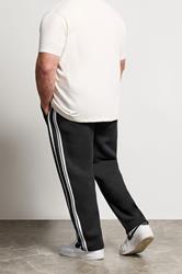 BadRhino Big & Tall Black Side Stripe Open Hem Joggers | BadRhino 1
