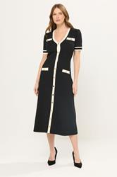 STAR Black Contrast Knitted Dress | StarByJM 1