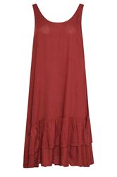 PixieGirl Petite Dark Red Asymmetric Frill Midi Dress
