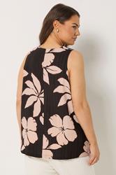 YOURS Plus Size Brown Floral Tie Front Vest Top | Yours Clothing 4
