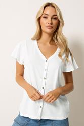 M&Co White Cotton Frill Sleeve Blouse | M&Co 3