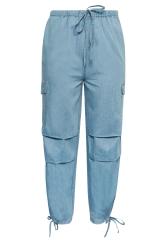 YOURS Curve Plus Size Blue Denim Cargo Jeans