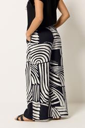 PixieGirl Petite Women's Black Swirl Print Beaded Wide Leg Trousers | PixieGirl 4