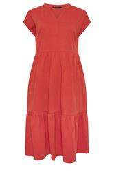 EVANS Plus Size Rust Orange Cotton Midi Dress | Evans 6