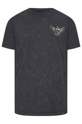 BadRhino Big & Tall Grey Extra Long Snake & Skull Graphic Acid Wash T-Shirt | BadRhino 6