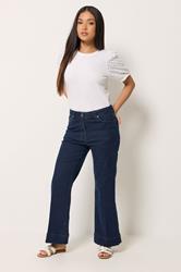 M&Co Dark Indigo Blue Flare Jeans | M&Co 3